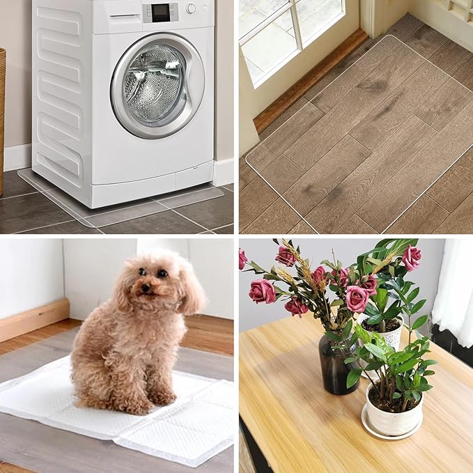 Chair Mat for Hard Floors, tixpol 36" x 48" Office Chair Mat for Hardwood Floor, 0.08" Thicker Non-Slip Hard Floor Protector Desk Mat for Home, Vinyl Floor Mat for Kids & Pets - Not for Carpet (Clear)