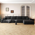 AUGOP 136" Sectional Couches for Living Room Modern Modular Sofa with L-Shape Couchs Upholstered Boneless Couch Deep Seat Sectional Couch with Chaise (Black, Right Facing Chaise+3Seaters)