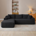 95" Boneless Cloud Sectional Couches for Living Room, Comfy Fluffy L Shaped Memory Foam Deep Seat Boneless Couch, Modular Sectional Sofa with Left Facing Chaise, Black
