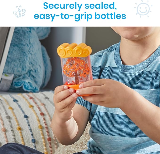 hand2mind Changing Seasons Sensory Tubes, Calm Down Corner Supplies, Quiet Fidgets, Travel Toddler Toys, Preschool Classroom Must Haves, Hands-On Stress Relief Toy, Anxiety Relief Items for Kids