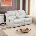 A Ainehome Living Room Furniture Set Leather Recliner Sofa Set Loveseat Chair Furniture Sofa Set for Living Room/Small Space/Rv/House/Office/Theater Seating (A-Grey White Microfiber, Loveseat)