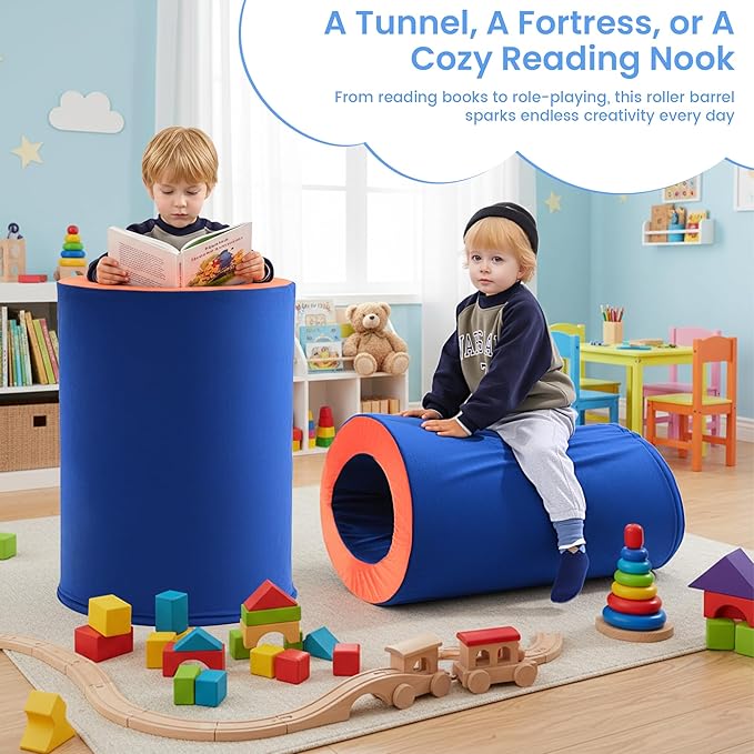 BALAPET Barrel Roll Sensory Chair for Kids, Durable High-Density Foam Sensory Pod, Reinforced Calming Toy with Deep Pressure for Autism, ADHD, Perfect for Classroom Home Use