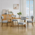 UVV Upholstered Dining Chairs Set of 4, Mid Century Modern Tufted Kitchen Chairs Dining Room Chairs, Velvet Dinner Chair with Wood Legs for Dining Room Kitchen, Light Grey