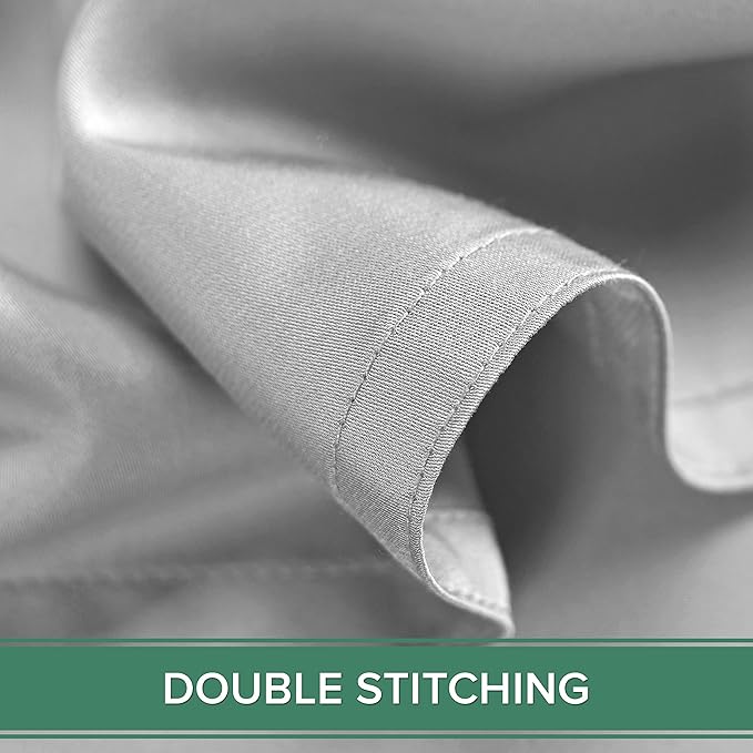 Pure Bamboo King Sheets, Genuine 100% Organic Viscose Derived from Bamboo Bed Sheet Set, Luxuriously Soft & Cooling, Double Stitching, 2 Year Quality Promise (King, Silver Pearl)