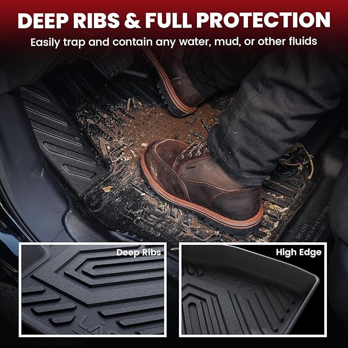 LASFIT Floor Mats & Cargo Mat for Nissan Altima 2026 2025 2024 2023 2022 2021 2020 2019, Custom Fit All Weather TPE Floor Liners Full Set Car Mats & Trunk Mat Accessories,Black