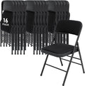 SEALAMB 16 Pack Fabric Folding Chairs with Padded Seats & Cushion, Metal Foldable Chairs for Wedding Party, Commercial Chairs for Office School Church Events, 350lb Capacity (Black-Fabric, 16 Pack)