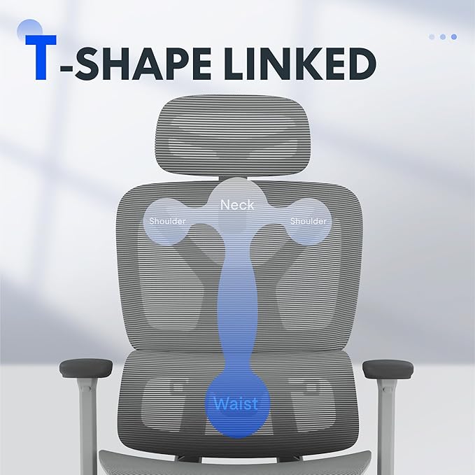 FLEXISPOT ErgoX Premium Ergonomic Office Chair with Footrest- Adjustable 3D Armrests, Dynamic Lumbar Support, Recline & Tilt Function, Mesh Seat, for Home & Office Use,Grey Foam