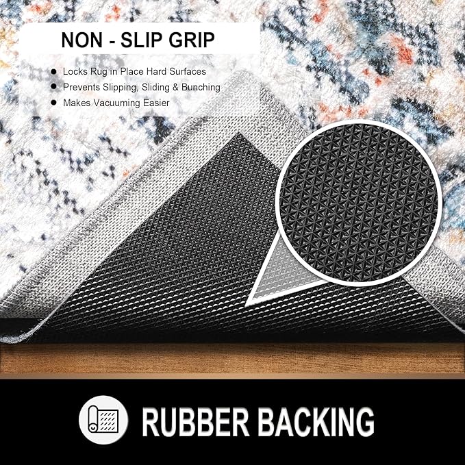 TREETONE Basics 6' x 9' Non Slip Rug Pad Gripper, 1/8" Thick Dual Surface Felt + Rubber Gripper - Cushioning Felt for Premium Comfort, Safe for All Floors and Finishes Including Hardwoods