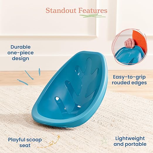 ECR4Kids Leaf Floor Seat, Rocker Chair, Turquoise, 6-Piece