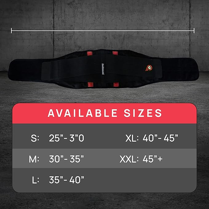 PRIMEKINETIX Pcore Dynamic Lower Back Support Belt - Adjustable Lumbar Brace for Pain Relief with Heat & Ice Therapy - Posture Corrector for Men Women - Breathable Core Support Belt, Size S