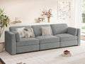 CUGOAO 118'' Modular Sectional Sofa, Oversized, Sectional Couch, Deep Seat Chenille Cloud Couch Sofa, Removable Cover, Mordern Upholstered Couches for Living Room, Apartment, Office, Grey
