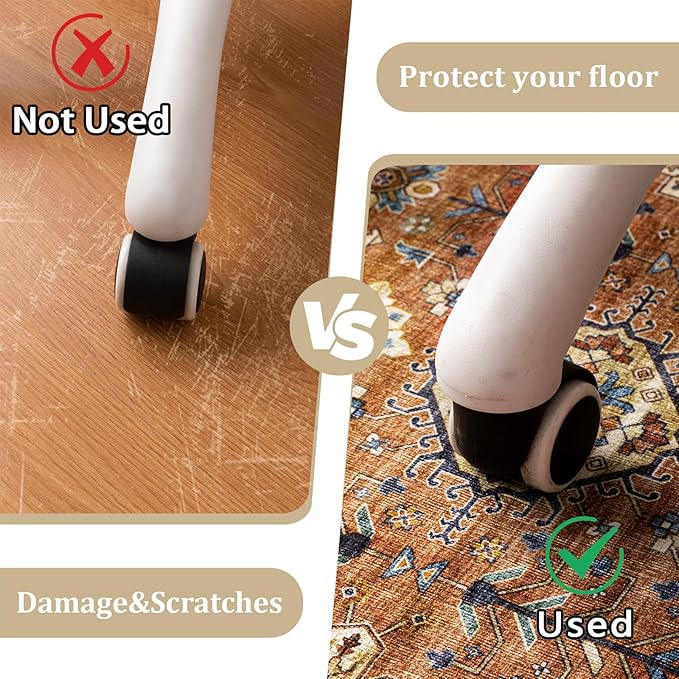 Office Chair Mat for Hardwood Floor, 72"x48" Easy Glide Computer Desk Mat Protector for Rolling Chair Under Desk Rug Nonslip Backing, Machine Wash, (Modern)