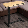 Overbed Bedside Table with Wheels, Height Adjustable Hospital Bed Table, Mobile Computer Standing Laptop Desk with USB Charge and Cup Holder