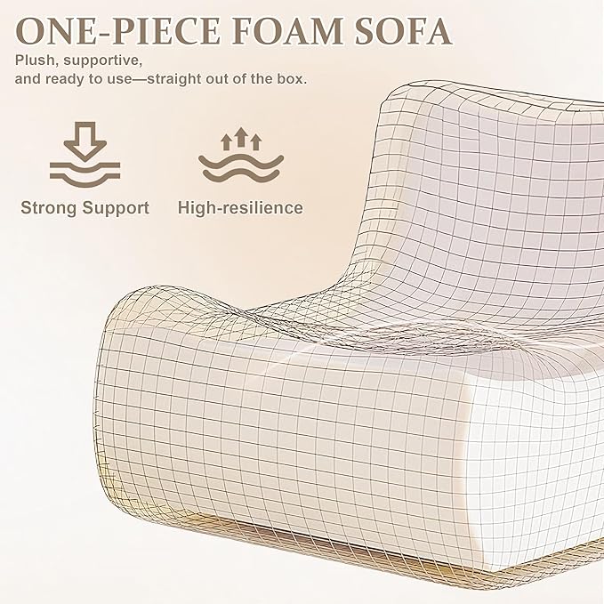 Bean Bag Chairs, Giant Bean Bag Chair for Adults, Memory Foam Lounge Chair, Comfy Lazy Floor Chair, Bean Bag Sofa for Living Room, Bedroom and Office, Loveseat Bean Bag (Grey)