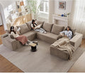 Cloud Sectional Couch with L-Shape Chaise, Modern Modular Comfy Sofa with Deep Seat, Upholstered Corduroy Couches Stupendous U Shaped Sofas for Living Room Bedroom, No Assembly Required, Camel