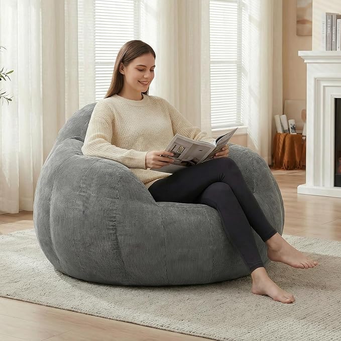 Custom 5FT Bean Bag Chairs for Adults/Teens, Large Bean Bag Chairs with High-Density Foam Fill, Ergonomic Beanbag Sofa with Back Support for Bedroom, Living Room, Dorm, Office & Lounge (Custom Colors)
