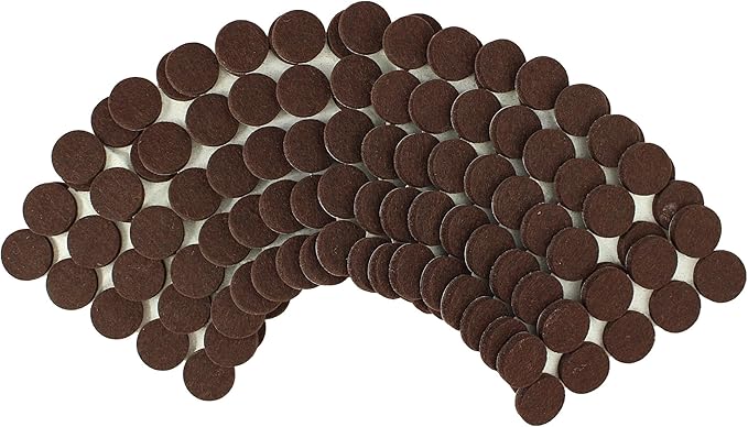 8827 Heavy Duty Self Adhesive Furniture Felt Pads 1-Inch Round Brown 160-Piece Value Pack in Resealable Bag