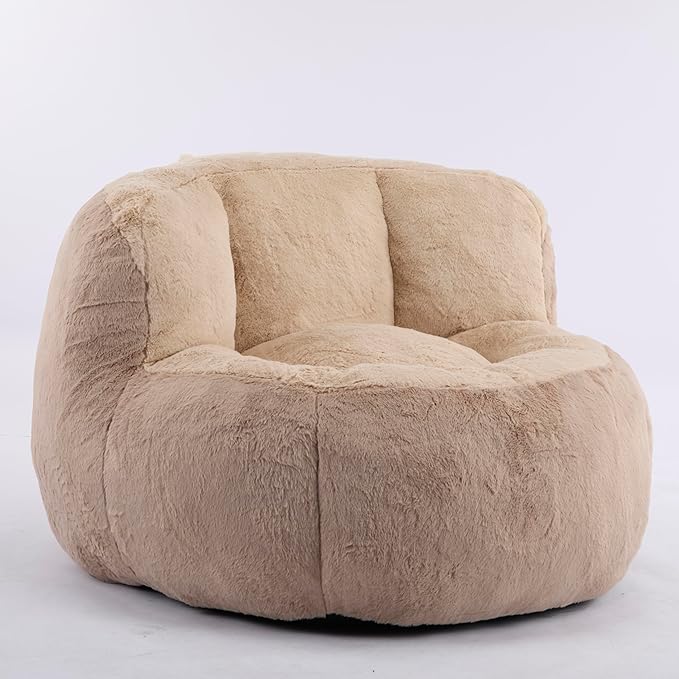 KEIKI Oversized Bean Bag Chairs, Bean Bag Couch for Adults and Kids, Large Reading Chair, Multicolor Faux Fur Floor Sofa for Reading, Playing or Relaxing