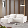 JACH 86.62" Modular Sectional Couch, Huge Plus Love Seat Sofa, Modern Comfy Cloud Couches with Reversible Chaise Ottoman, Sofa Furniture for Living Room, Office, Apartment, Beige