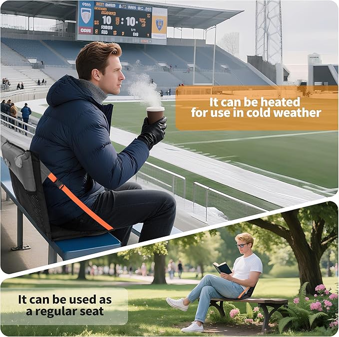 ONTYZZ Stadium Seats with Back Support Inflatable Portable Folding Comfort Seat Waterproof Cushion with Backrest for Sports Events Stadium and Camping