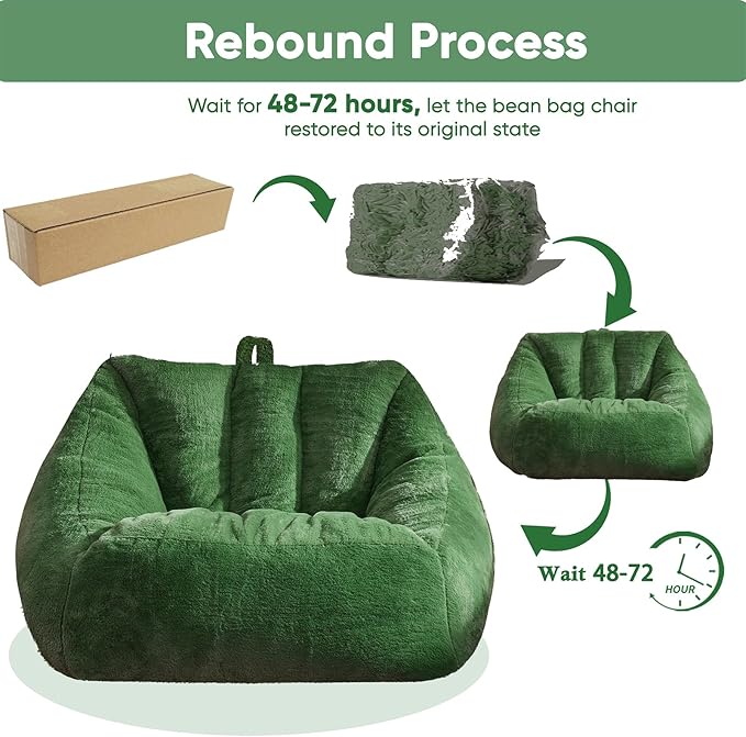 Bean Bag Chairs Large Bean Bag Couch for Adults Stuffed Sofa Chair Comfy Giant Bean Bag Chair with Spacious Design for Reading, Playing or Relaxing