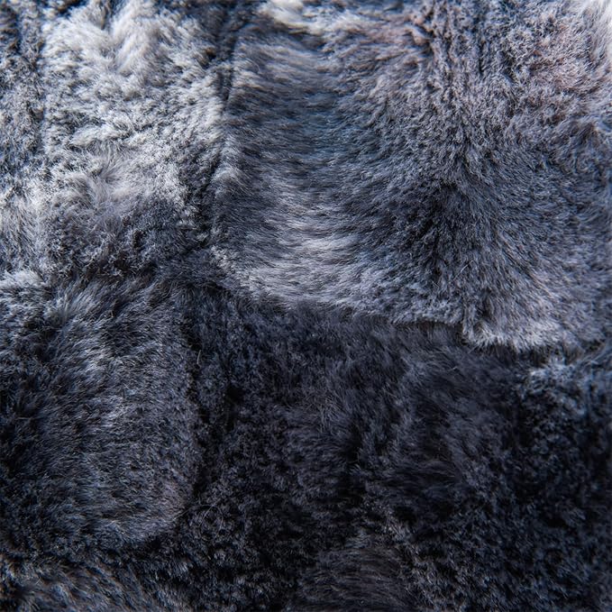 A Nice Night Faux Fur Reading Pillow Bed Wedge Large Adult Children Backrest with Arms Back Support for Sitting Up in Bed/Couch for Bedrest,Tie Dyed Gray