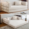 LIAROO 78.8" Convertible Sofa Bed -Compression Sofa with Corduroy Fabric - with Armrests and Backrest - Modular Sectional for Living Room, Bedroom, Studio - Compression Sofa in Box (Beige)