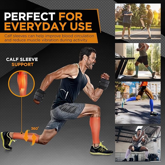 Doc Miller Compression Calf Sleeve for Men & Women – 20-30mmHg Graduated Support for Running, Shin Splints, Calf Strain – Knee High, Small to 6XL Plus Size