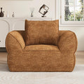 42.5" Single Cloud Sofa, Boneless Couch for Small Spaces, Modern Comfortable Upholstery Sofas with Pillows for Living Room, Apartment, Dorm, Office, Removable Cover, No Assembly Required, Orange