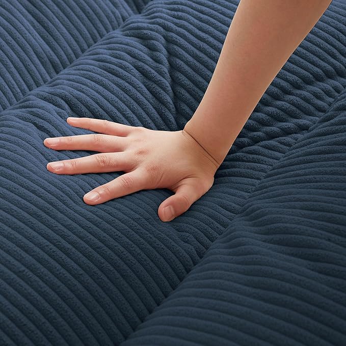 Convertible Futon Sofa Bed, 72" Futon Couch with Adjustable Back, Upholstered Sleeper Sofa Bed for Living Room, Apartment, Small Space, Blue