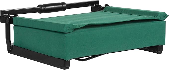 Flash Furniture Grandstand Portable Stadium Seats for Bleachers or Benches, Folding Padded Stadium Chairs with Handle, Pack of 2, 500 lb. Weight Capacity, Hunter Green