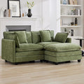 76'' Cloud Deep Seat Loveseat Sofa, Upholstered Chenille Modular 2-Seats Sectional Sofa Couch with Movable Ottoman, Modern Comfy Settee Loveseat for Living Room Set, Small Apartment, Green