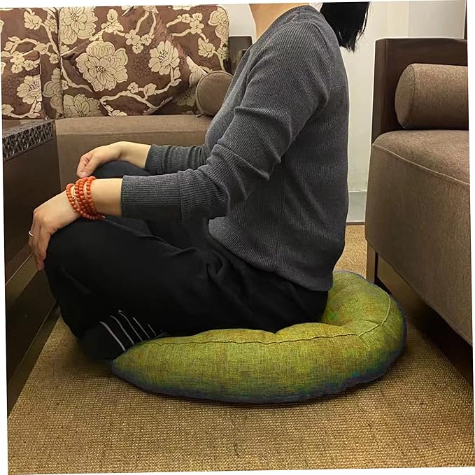 Vistnale Floor Cushions|2PCS Floor Cushions for Sitting, 17 Inch Round Corduroy Seats, Soft Comforable Meditation Cushion for Living Room Tatami Yoga