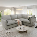 Lopzeho Cloud Modular Sectional Sofa, Waterproof Down Filled Sectional Sofas, High Backrest 4 Seater Sectional Couches for Living Room, Modern Modular Couch with Removable Cover, Light Gray