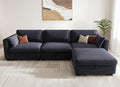 KKL Oversize Modular Sectional Sofa Couches for Living Room, 113" L Shaped Sofa with Adjustable Backrest, Couch Down Filled Sectional Sofa with Storage Ottoman Chenille, Blue