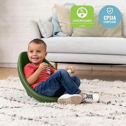 ECR4Kids Leaf Floor Seat, Rocker Chair, Hunter Green, 6-Piece