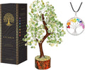 YATSKIA Green Jade Crystal Tree of Life - Crystals and Stones - Gemstone Tree - Crystals Decor - Feng Shui Decor - Crystal Gifts for Women