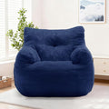 Bean Bag Chair, Comfy Bean Bag Sofa with Armrests & Back Support, Shredded Foam Filled Floor Couch for Adults, Fluffy Cloud Chair for Bedroom/Dorm/Reading, Single, Blue
