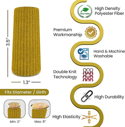 16 Pcs Gold Premium Chair Leg Socks Protectors for Hardwood Floors - Do not Easily Fall Off - Very Easy to Put on - Fits All Leg Shapes - High Elastic Bar Stool Leg Covers - Furniture Pads