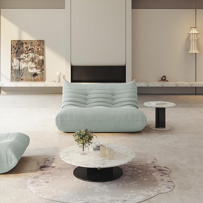 Bean Bag Chair for Adults, Fireside Chair Lazy Floor Sofa, Modern Corduroy Fabric Caterpillar Sofa Couch, Armless Foam Lounger Tatami Recliner Bean Bag Couch for Living Room Bedroom Dorm Office
