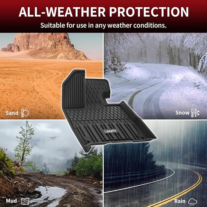 LASFIT Floor Mats&Trunk Mats for Toyota Sienna 7 Seats 2021-2025 2026 (not fit 25 26 Platinum) All Weather TPE Custom Fit Floor Liner for Sienna XLE/XSE/Limited/Edition 7 Passenger (w/o Spare tire)