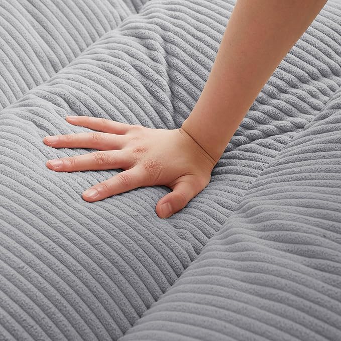 Convertible Futon Sofa Bed, 72" Futon Couch with Adjustable Back, Upholstered Sleeper Sofa Bed for Living Room, Apartment, Small Space, Light Grey