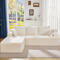 Modular Sectional Sofa Couches L-Shape Couch 3 Seat Modular Sofa Memory Foam Sectional Couches for Living Room, Cloud Couch with Oversized Chaise (White Stripe, 108" Left Facing Chaise)