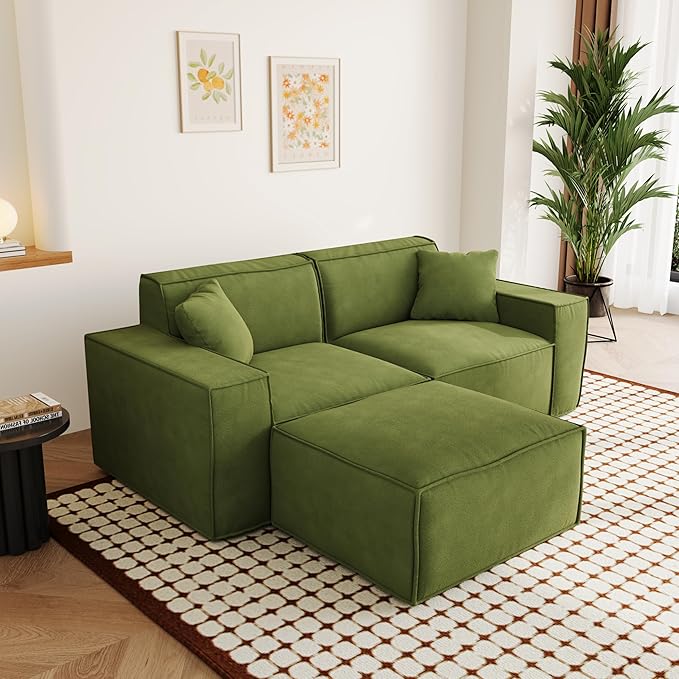 80.3" Cloud Sectional Couch, Chenille Boneless Couch L Shaped with Deep Seats&Wide Armrests, Comfy Convertible Modular Sectional Sofa Memory Foam Compression Sofa for Living Room, No Assembly Required