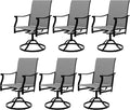 Outdoor Swivel Dining Chairs with Textilene Breathable Back, Swivel Patio Dining Chairs Set of 6, SwivelPatio SlingChairs Set for Poolside Lawn Garde