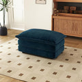 SoarFlash Chenille Sectional Sofa Ottoman,Deep Blue