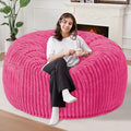Homguava 5 FT Bean Bag Chair,5' Big Bean Bag,Giant Bean Bag Chairs for Adults with Memory Foam Filled,Comfy Large Beanbag Chairs Soft Bean Bag Sofa with Dutch Corded Plush Cover-Pink