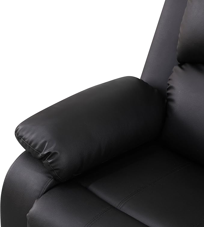 SIENWIEY Manual Leather Recliner Sectional Sofa for Living Room,L Shaped Reclining Sectional Corner Couch with Sofa,Black Recliner Sofa Set with Storage Console/Drop Down Coffee Table/Cup Holders