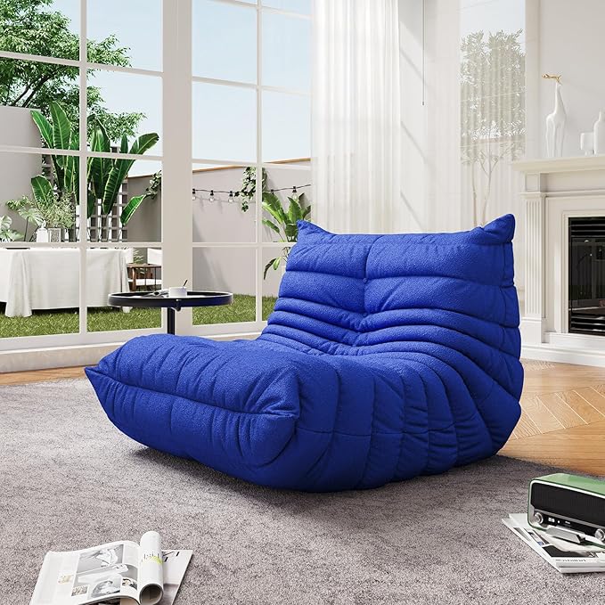 Selyteramy Oversized Bean Bag Chairs for Adults, Giant Beanbag Chair with Memory Foam, Comfy Lounge Chair Lazy Sofa for Apartment, Living Room, Bedroom, Office(Teddy Fabric)