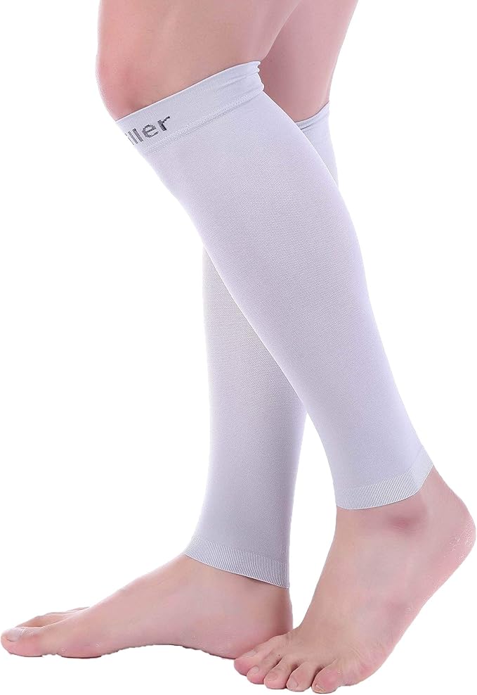 Doc Miller Compression Calf Sleeve for Men & Women – 20-30mmHg Graduated Support for Running, Shin Splints, Calf Strain – Knee High, Small to 6XL Plus Size